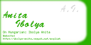 anita ibolya business card